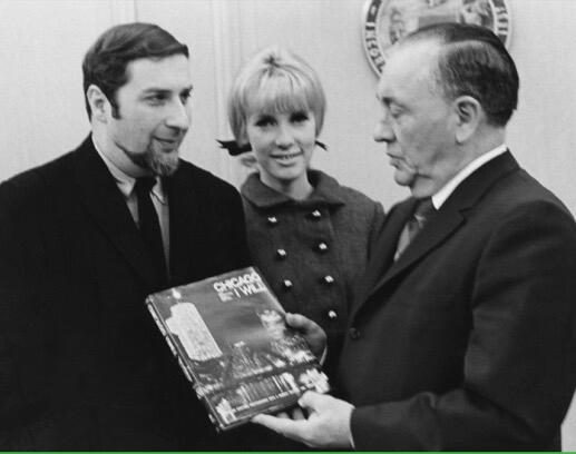 Presenting book to Mayor Dailey